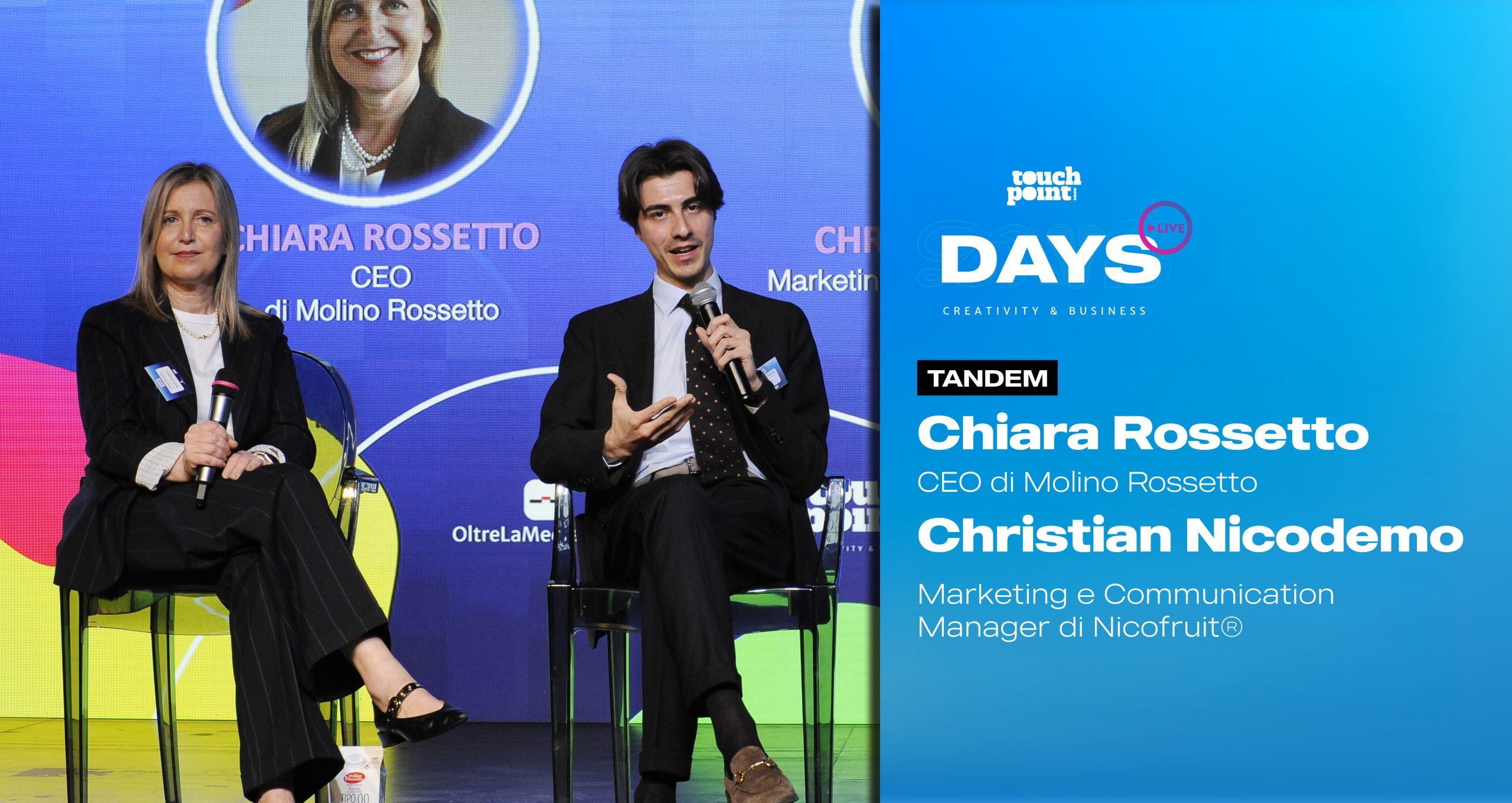 Touchpoint Days identity 2026. Christian Nicodemo e Chiara Rossetto