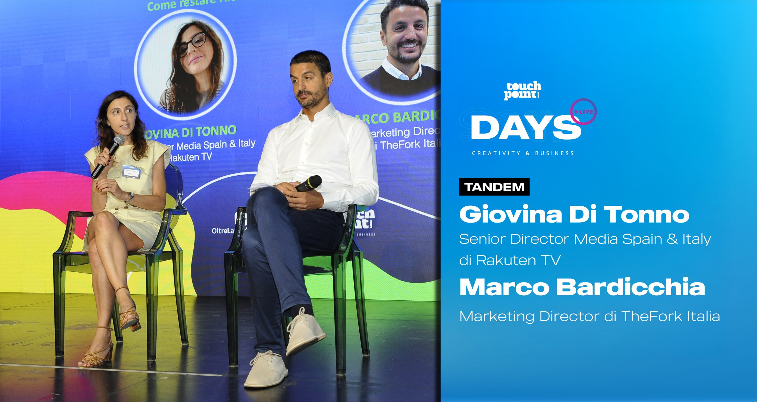  Marco Bardicchia, Marketing Director di TheFork Italia, e Giovina Di Tonno, Senior Director Media Spain & Italy di Rakuten TV